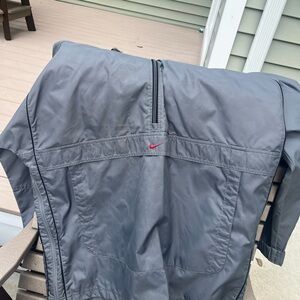 Nike Men's Charcoal Windbreaker with Red Logo